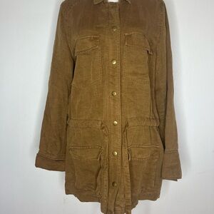 C&C California linen lyocell  longline jacket minimalist lightweight Size Med
